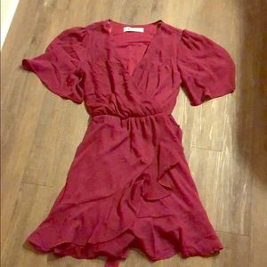 Maroon a-line flows dress